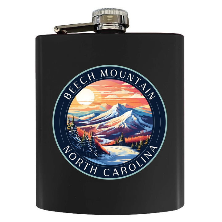 Beech Mountain North Carolina B Souvenir 7 oz Steel Flask Matte Finish Image 1