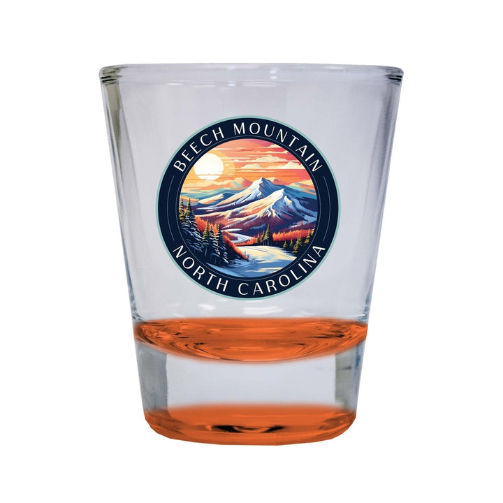 Beech Mountain North Carolina B Souvenir 1.5 Ounce Shot Glass Round Image 2