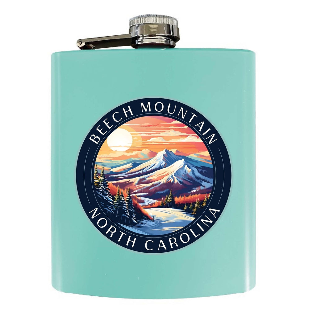 Beech Mountain North Carolina B Souvenir 7 oz Steel Flask Matte Finish Image 2