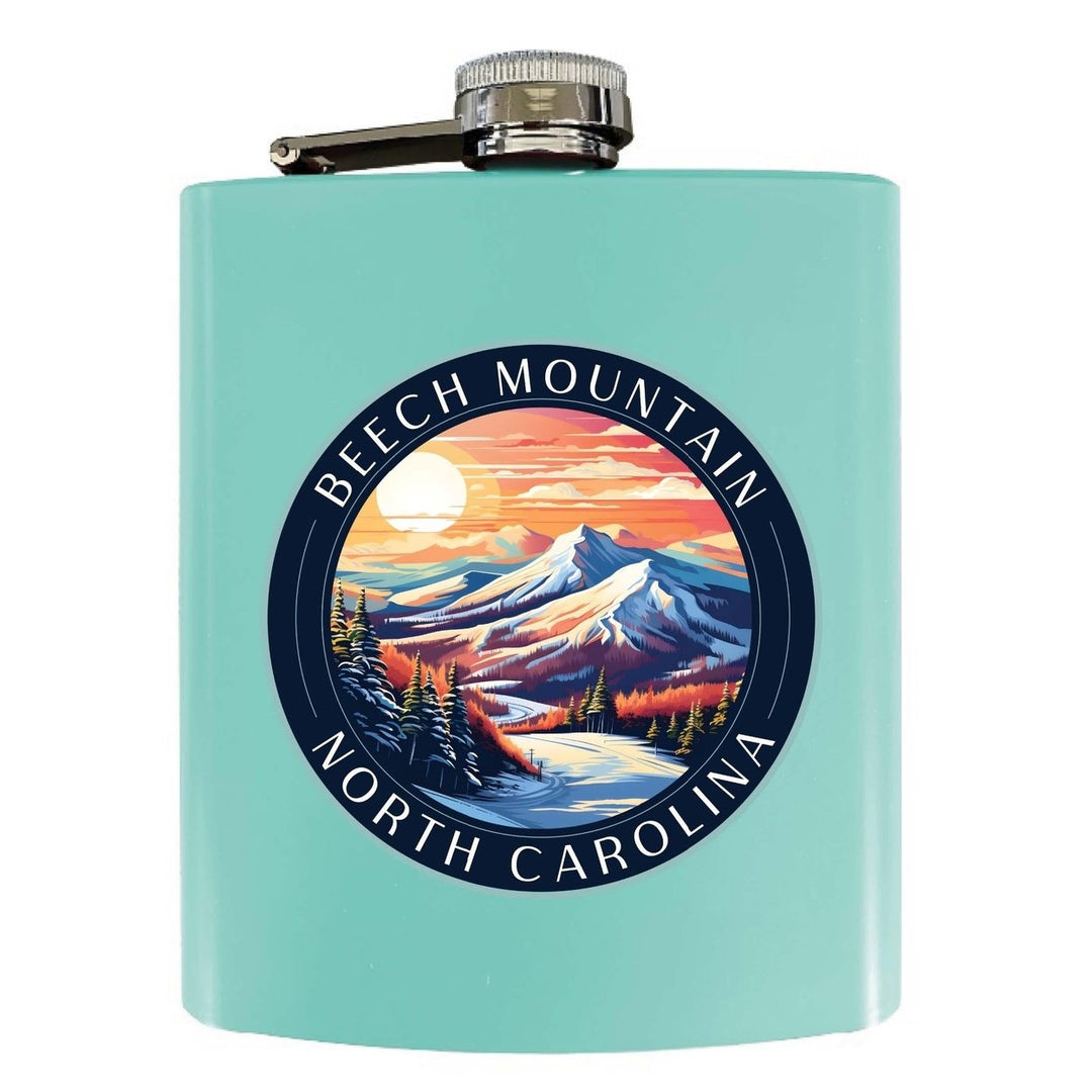 Beech Mountain North Carolina B Souvenir 7 oz Steel Flask Matte Finish Image 1