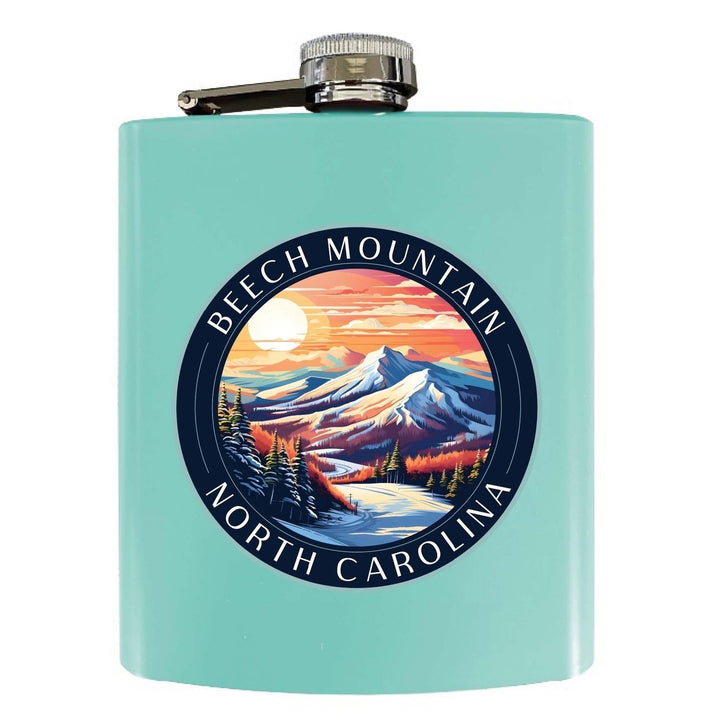 Beech Mountain North Carolina B Souvenir 7 oz Steel Flask Matte Finish Image 1