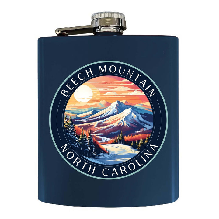 Beech Mountain North Carolina B Souvenir 7 oz Steel Flask Matte Finish Image 3