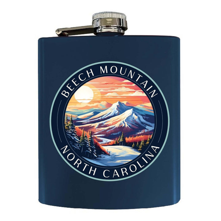 Beech Mountain North Carolina B Souvenir 7 oz Steel Flask Matte Finish Image 1