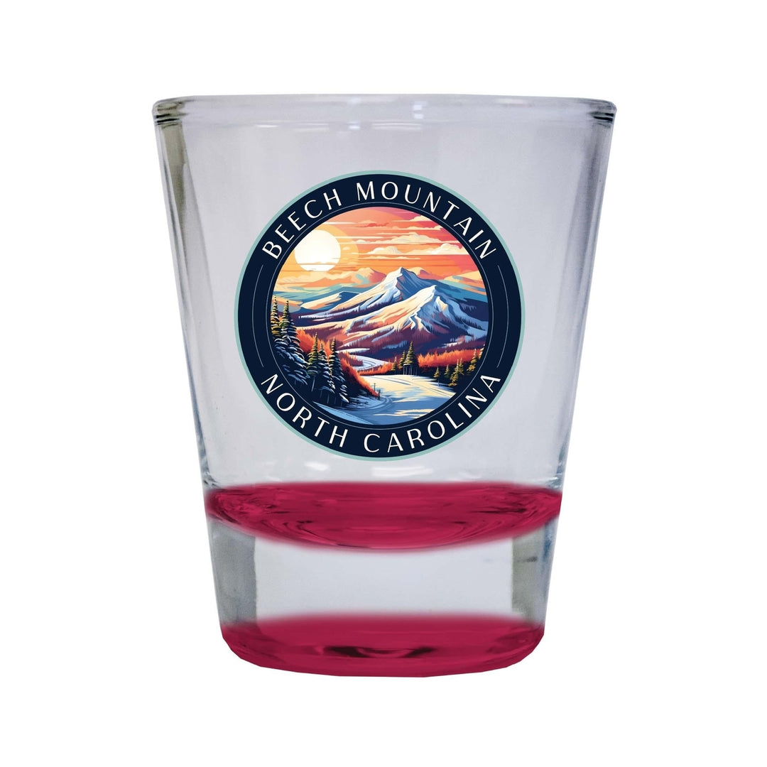 Beech Mountain North Carolina B Souvenir 1.5 Ounce Shot Glass Round Image 3