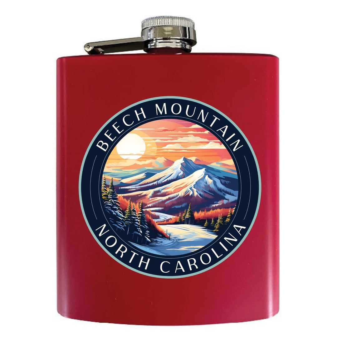 Beech Mountain North Carolina B Souvenir 7 oz Steel Flask Matte Finish Image 4