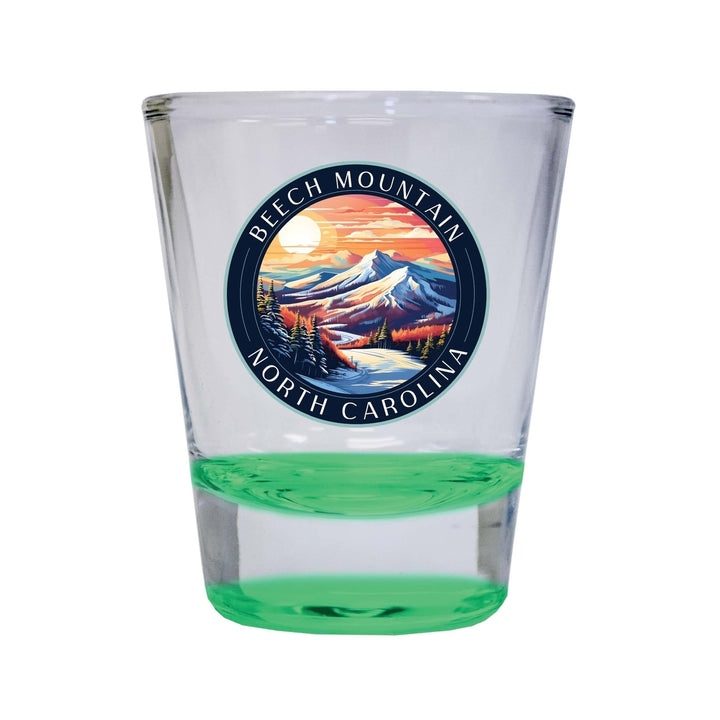 Beech Mountain North Carolina B Souvenir 1.5 Ounce Shot Glass Round Image 4