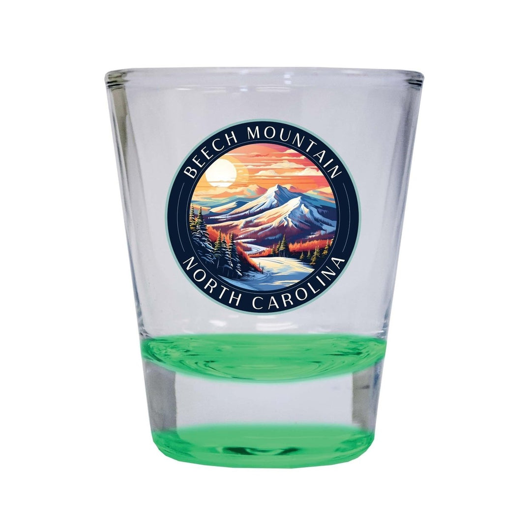 Beech Mountain North Carolina B Souvenir 1.5 Ounce Shot Glass Round Image 1