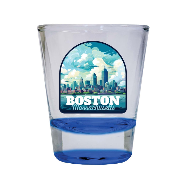 Boston Massachusetts A Souvenir 1.5 Ounce Shot Glass Round Image 4