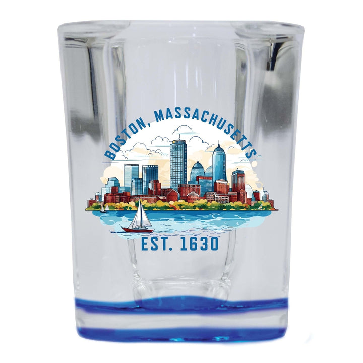 Boston Massachusetts B Souvenir 2.5 Ounce Shot Glass Square Image 1