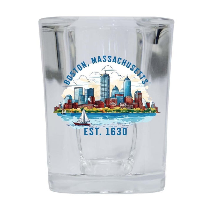 Boston Massachusetts B Souvenir 2.5 Ounce Shot Glass Square Image 2