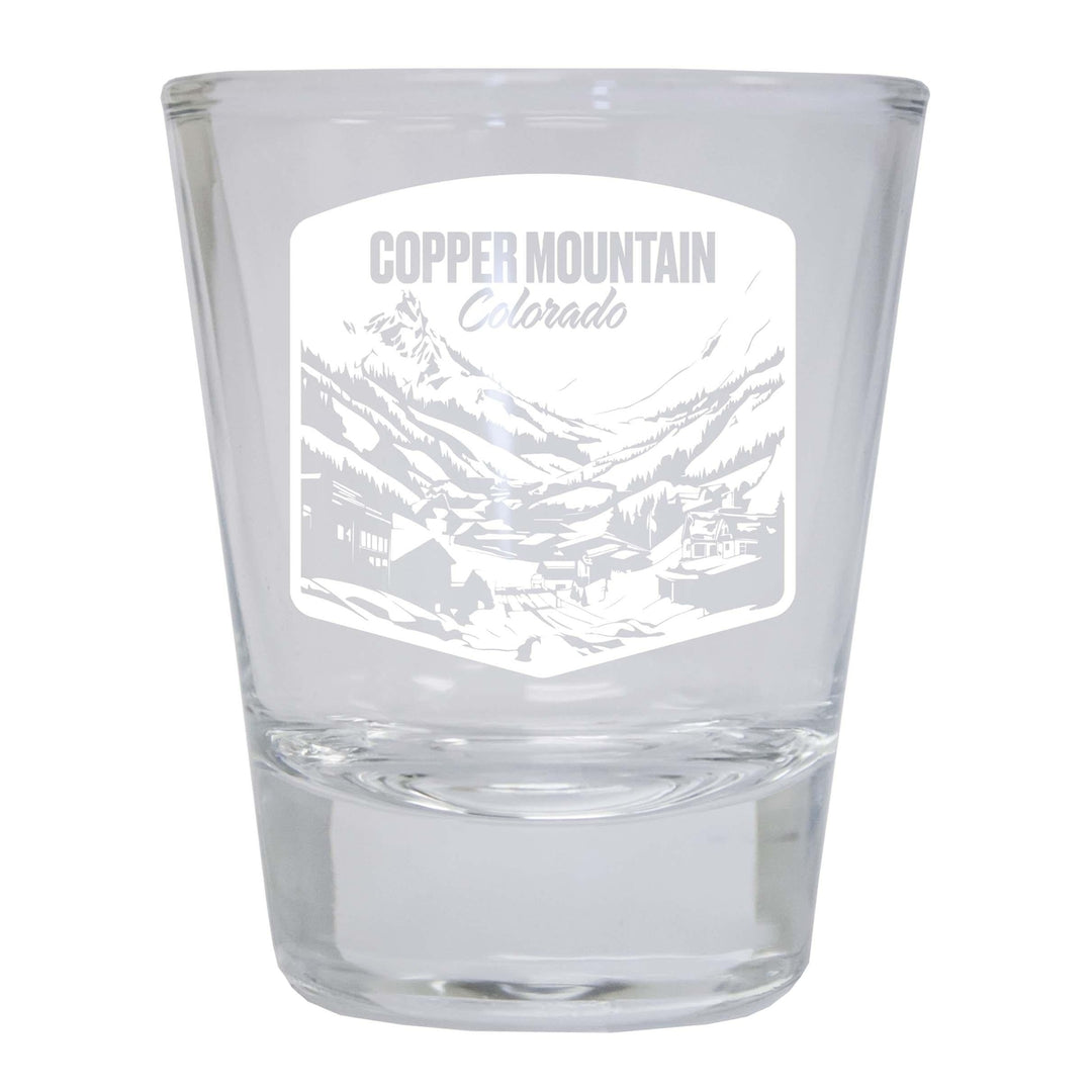 Copper Mountain Souvenir 1.5 Ounce Engraved Shot Glass Round Image 1