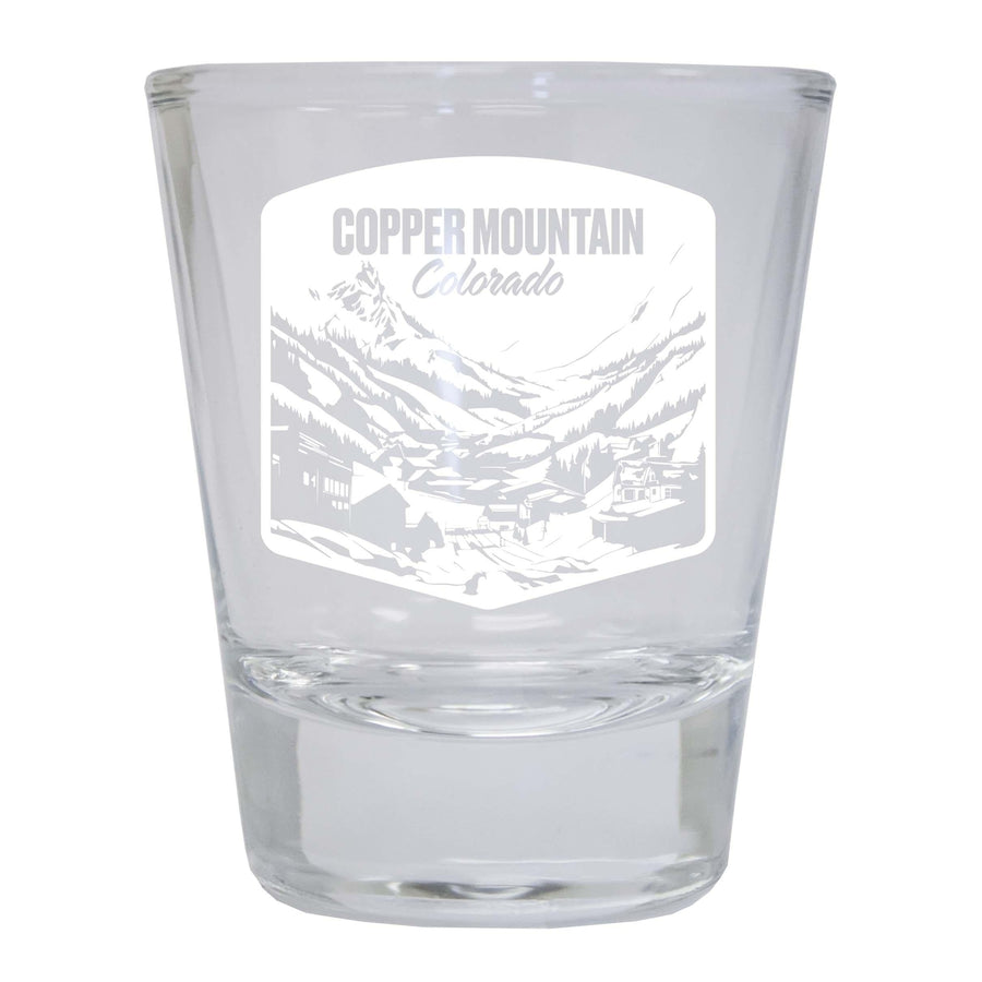 Copper Mountain Souvenir 1.5 Ounce Engraved Shot Glass Round Image 1