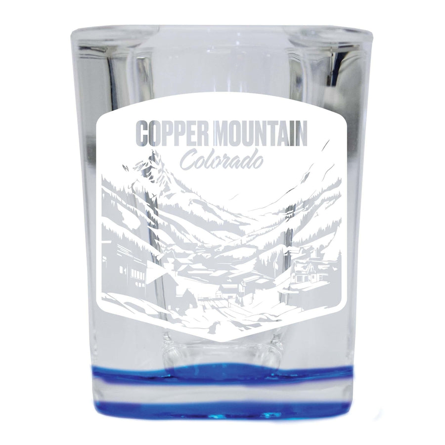 Copper Mountain Souvenir 2.5 Ounce Engraved Shot Glass Square Base Image 1