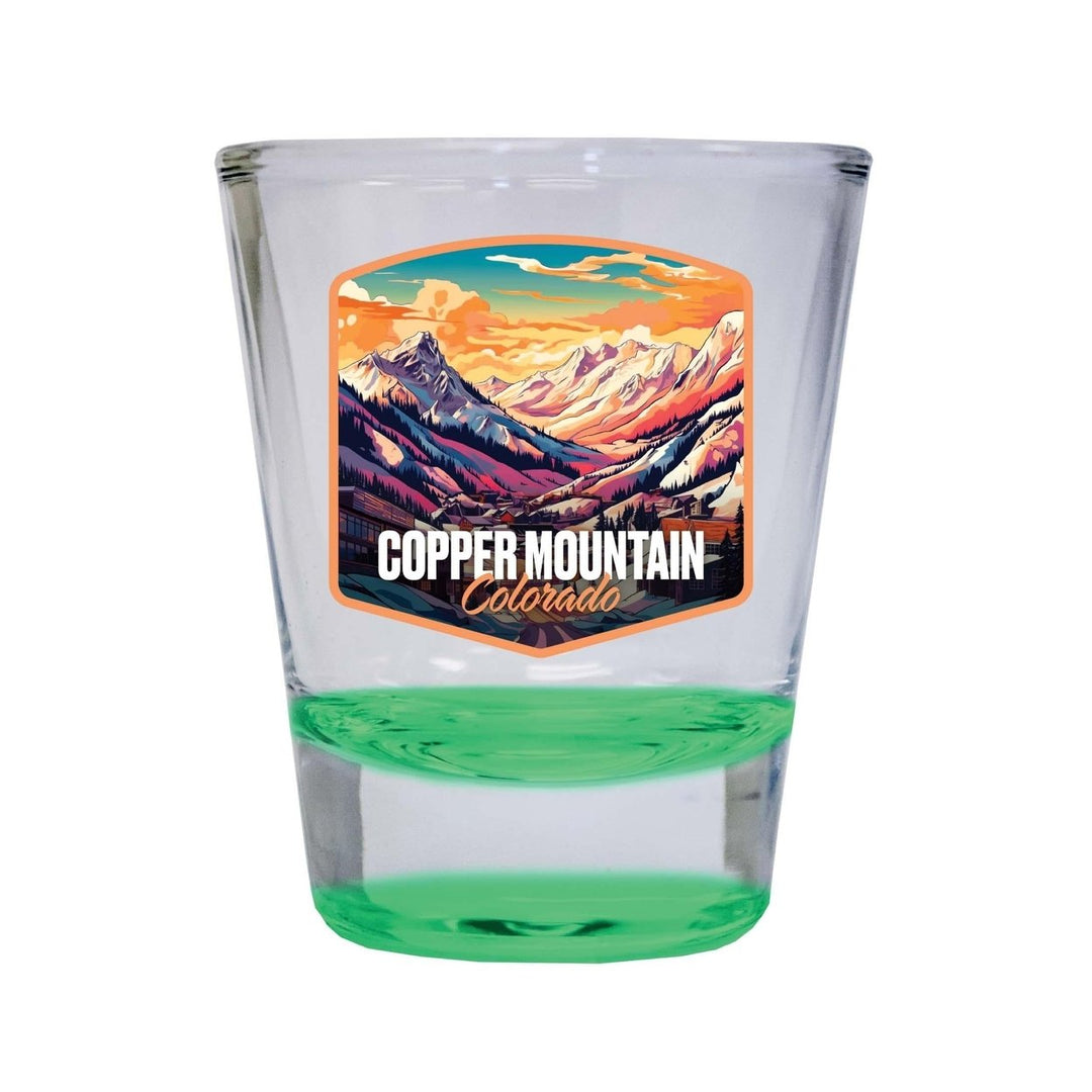 Copper Mountain A Souvenir 1.5 Ounce Shot Glass Round Image 1