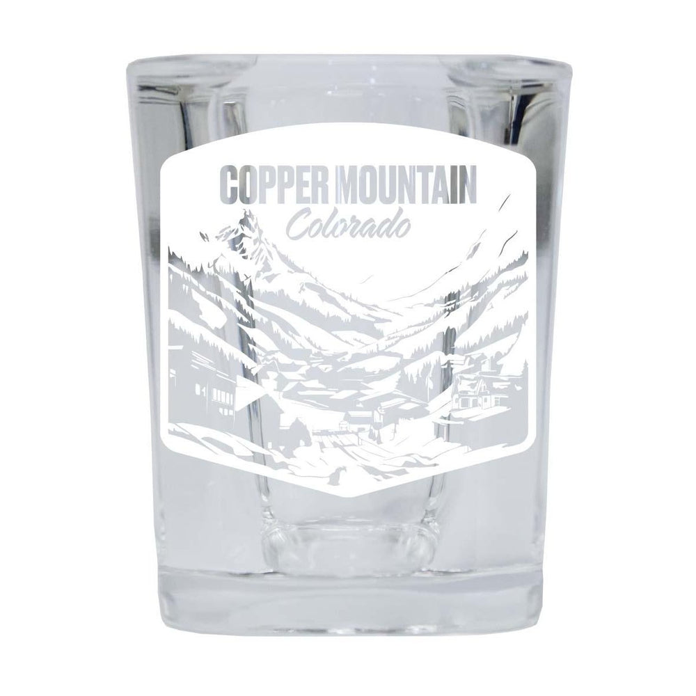 Copper Mountain Souvenir 2.5 Ounce Engraved Shot Glass Square Base Image 2