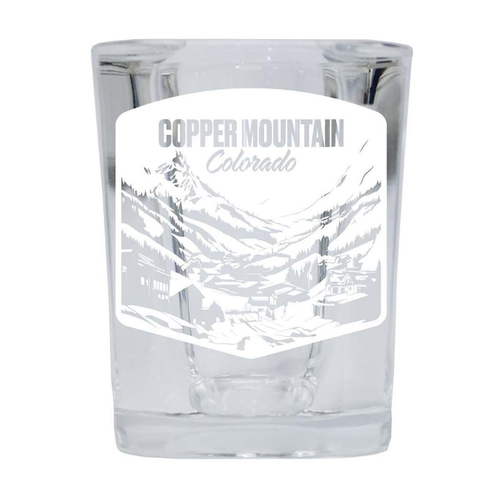 Copper Mountain Souvenir 2.5 Ounce Engraved Shot Glass Square Base Image 2