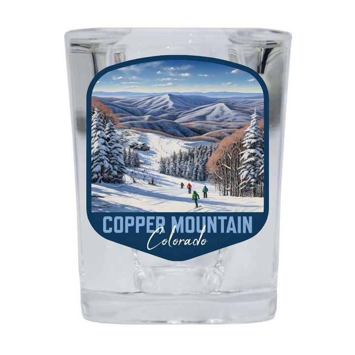 Copper Mountain B Souvenir 2.5 Ounce Shot Glass Square Base Image 1