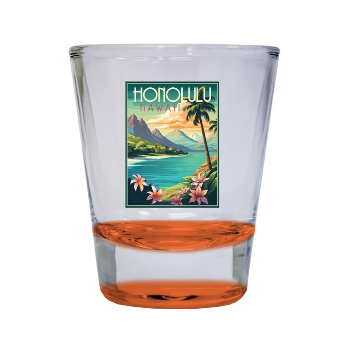 Honolulu Hawaii C Souvenir 1.5 Ounce Shot Glass Round Image 2