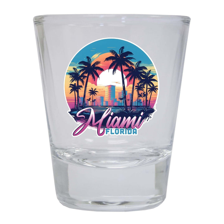 Miami Florida B Souvenir 1.5 Ounce Shot Glass Round Image 1