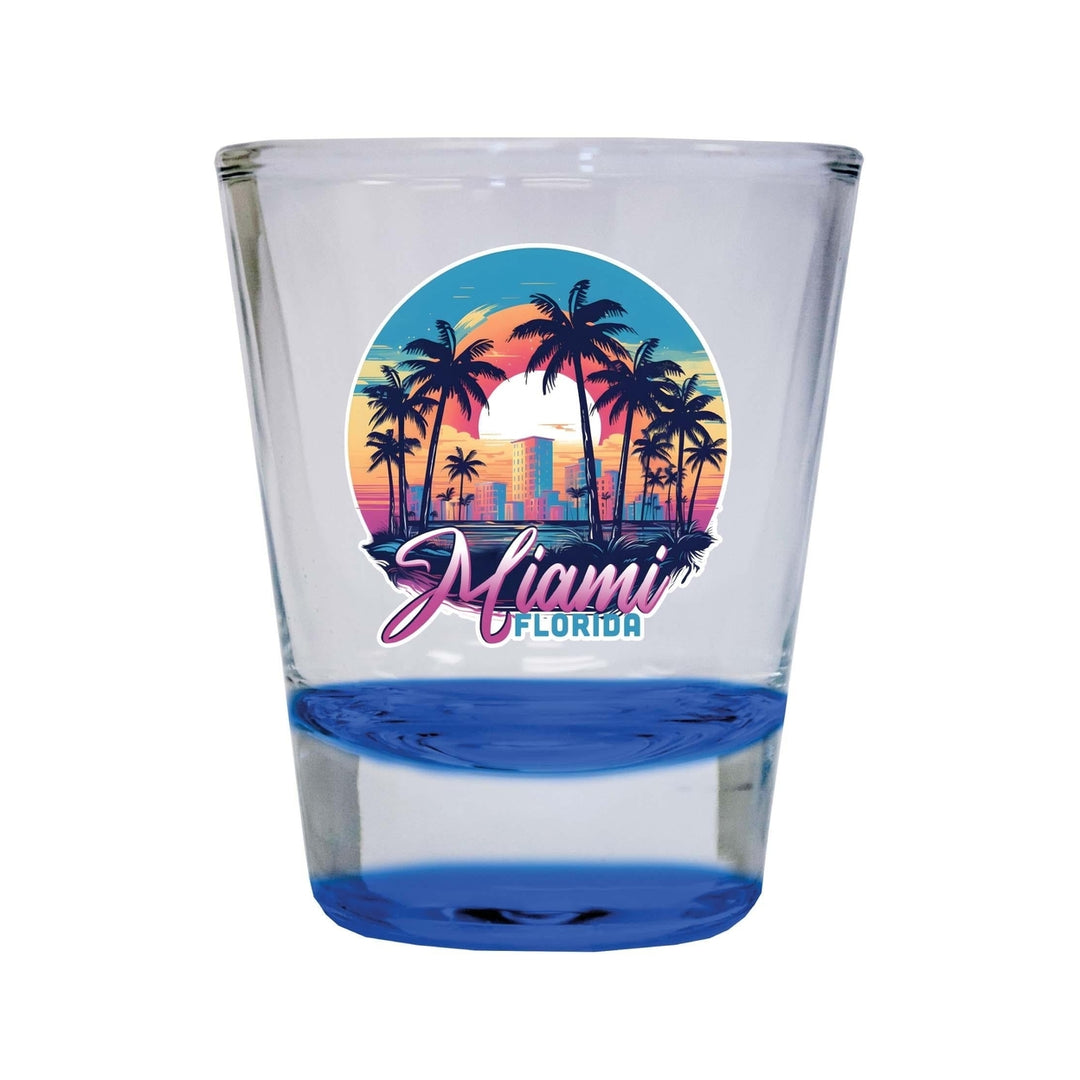 Miami Florida B Souvenir 1.5 Ounce Shot Glass Round Image 2