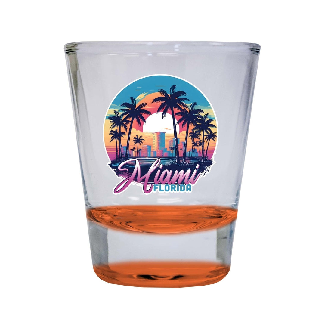 Miami Florida B Souvenir 1.5 Ounce Shot Glass Round Image 3