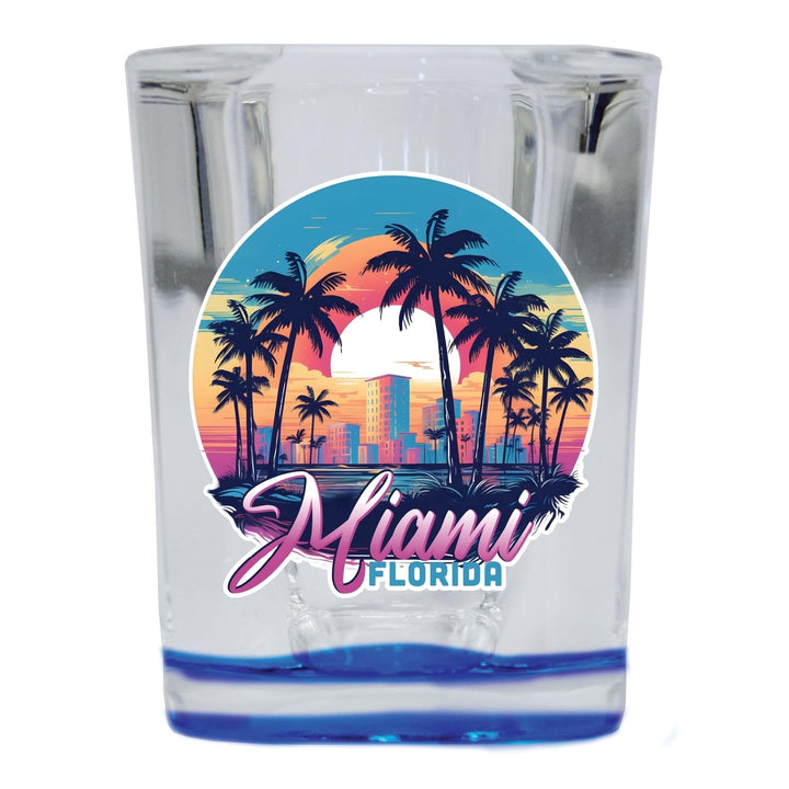 Miami Florida B Souvenir 2.5 Ounce Shot Glass Square Base Image 1