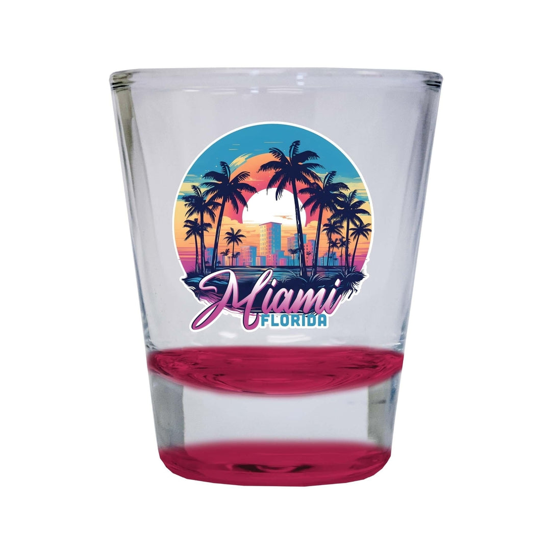 Miami Florida B Souvenir 1.5 Ounce Shot Glass Round Image 4