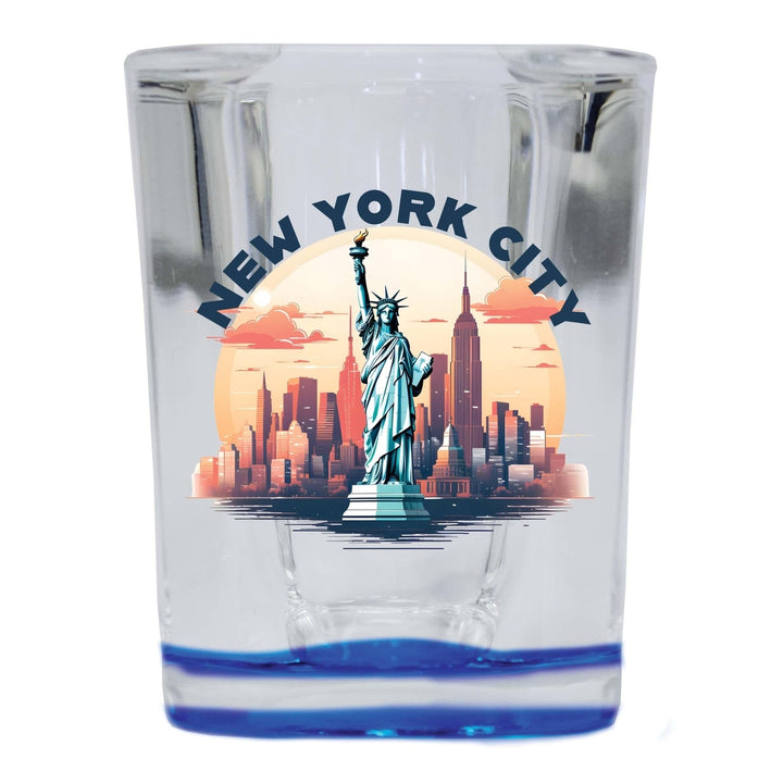 York City A Souvenir 2.5 Ounce Shot Glass Square Base Image 1