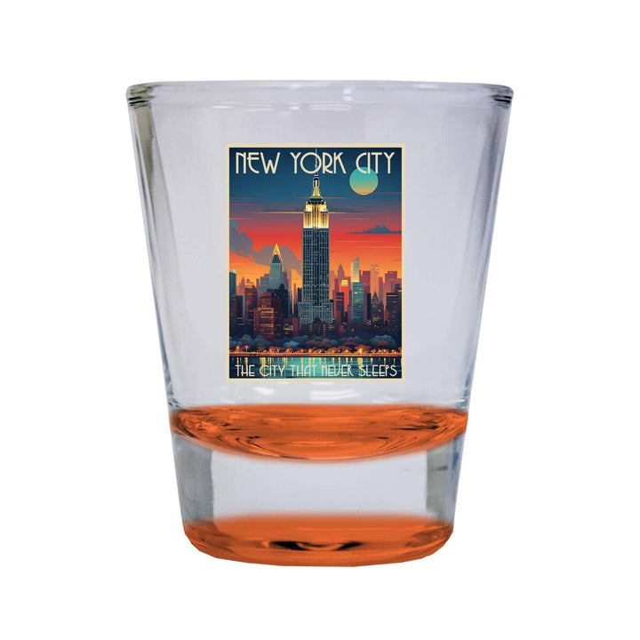 York City B Souvenir 1.5 Ounce Shot Glass Round Image 1