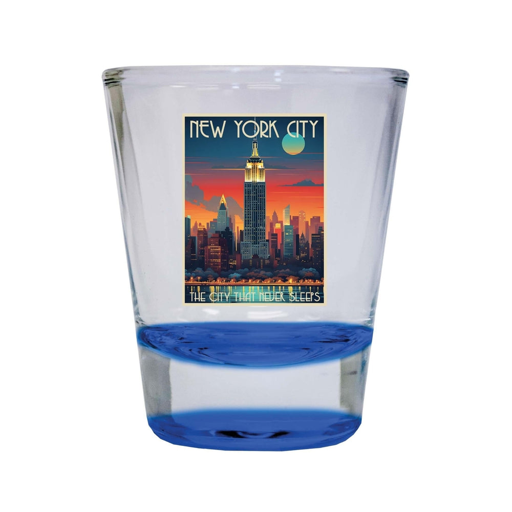 York City B Souvenir 1.5 Ounce Shot Glass Round Image 2