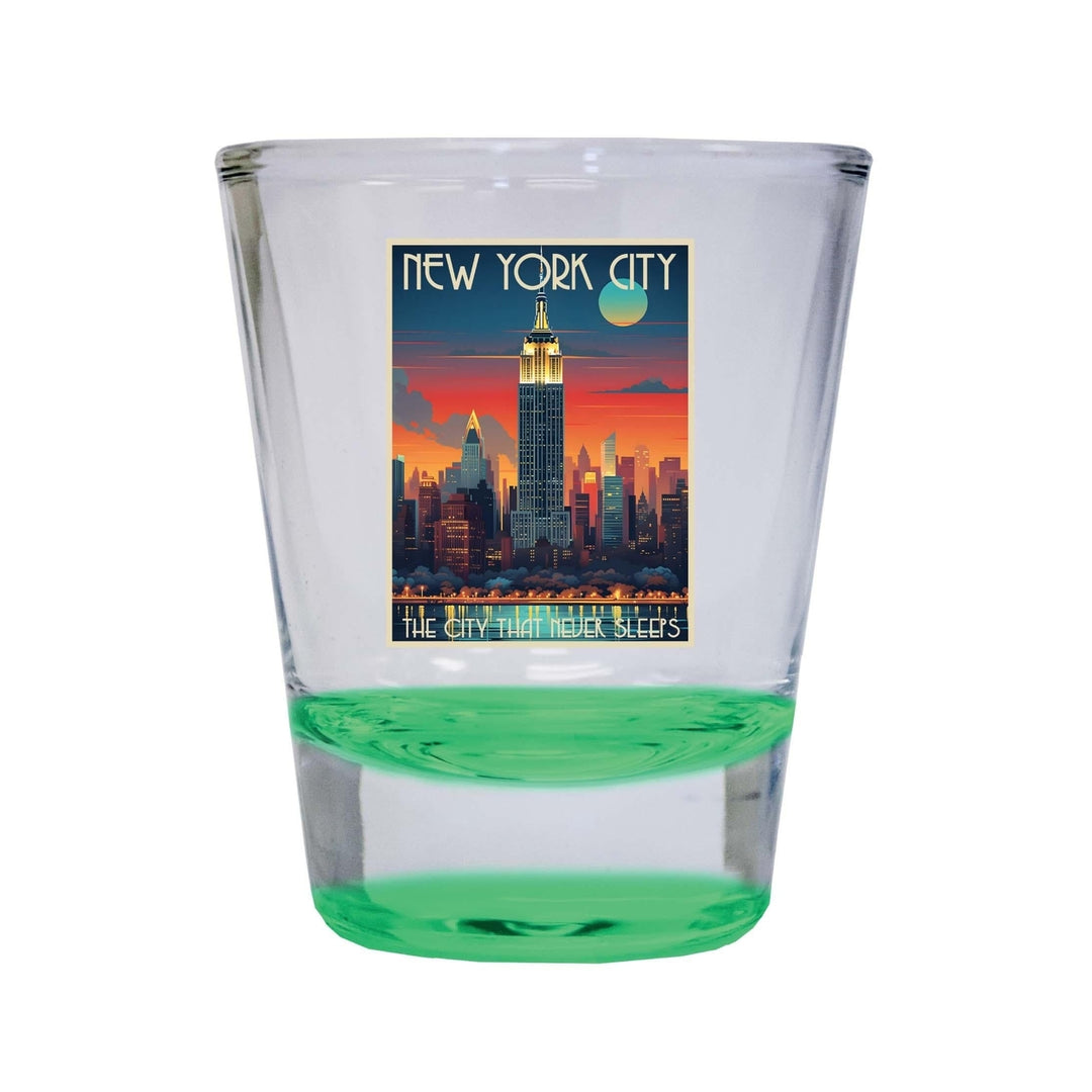 York City B Souvenir 1.5 Ounce Shot Glass Round Image 3