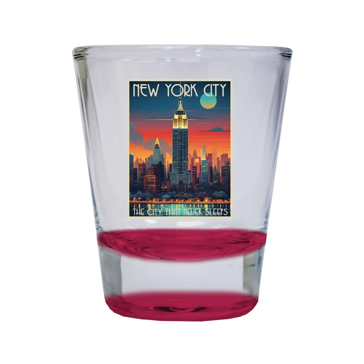 York City B Souvenir 1.5 Ounce Shot Glass Round Image 4