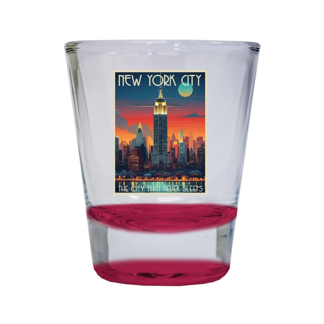 York City B Souvenir 1.5 Ounce Shot Glass Round Image 1