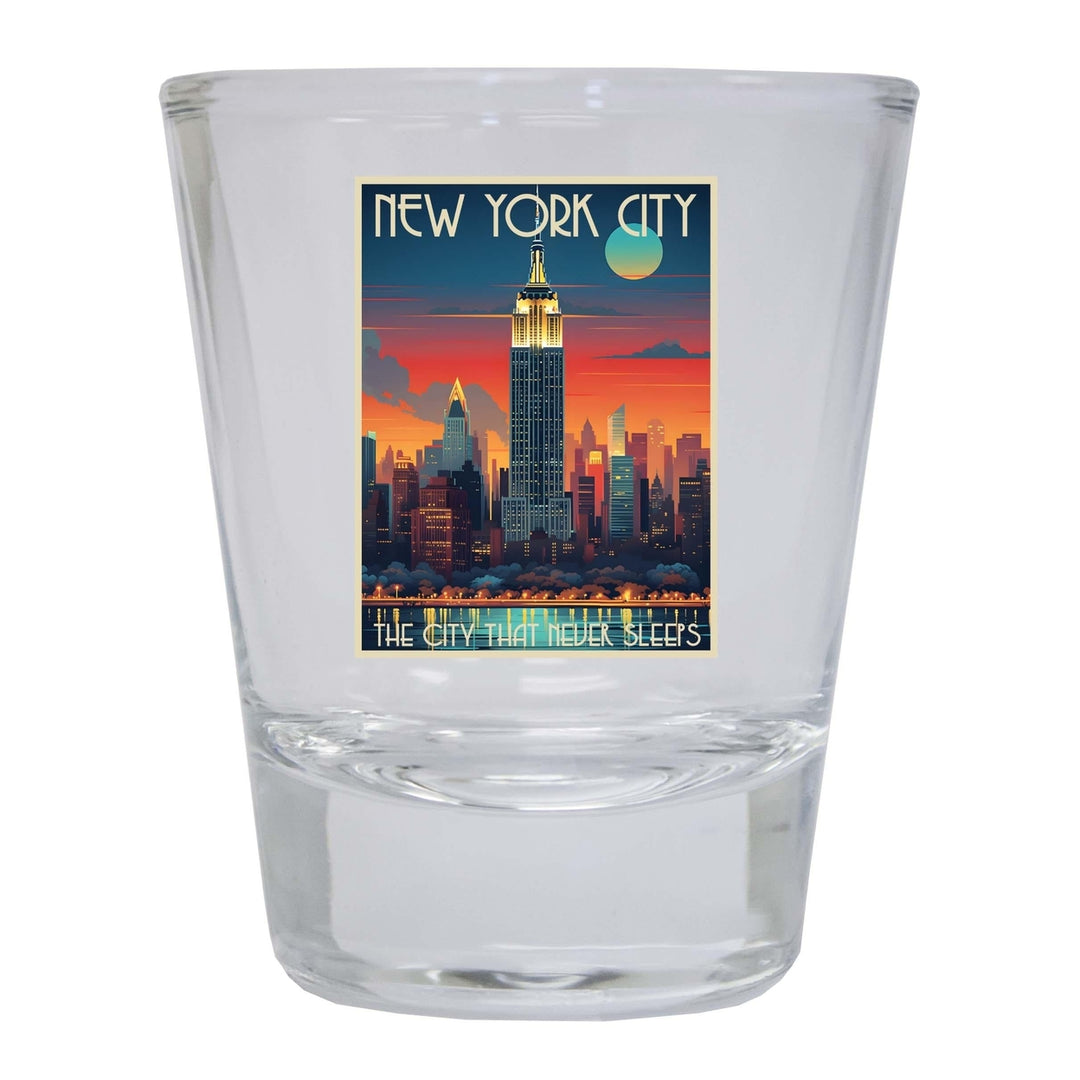 York City B Souvenir 1.5 Ounce Shot Glass Round Image 4