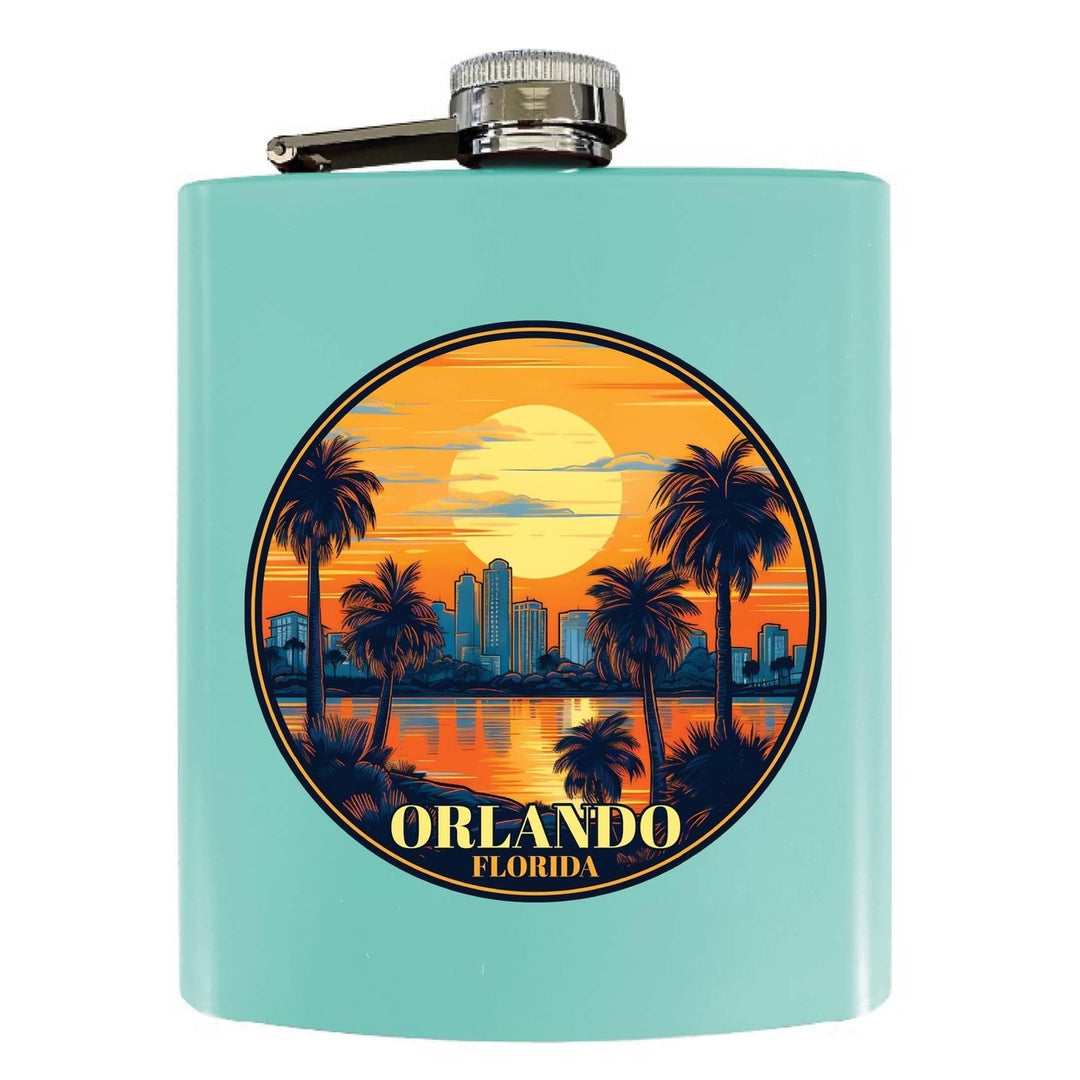 Orlando Florida B Souvenir 7 oz Steel Flask Matte Finish Image 1