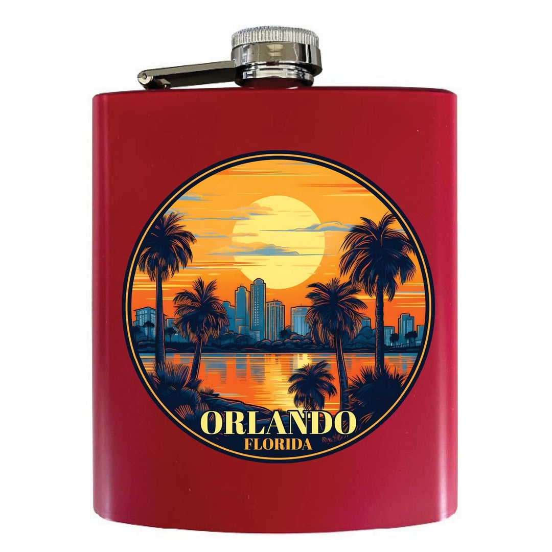 Orlando Florida B Souvenir 7 oz Steel Flask Matte Finish Image 2