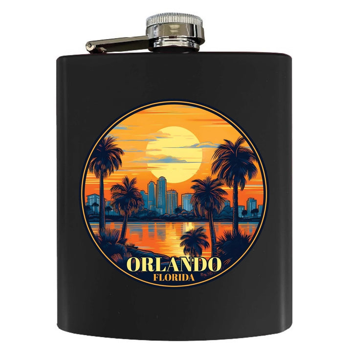 Orlando Florida B Souvenir 7 oz Steel Flask Matte Finish Image 3