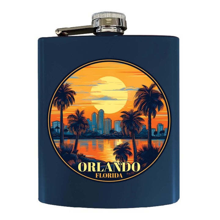 Orlando Florida B Souvenir 7 oz Steel Flask Matte Finish Image 4