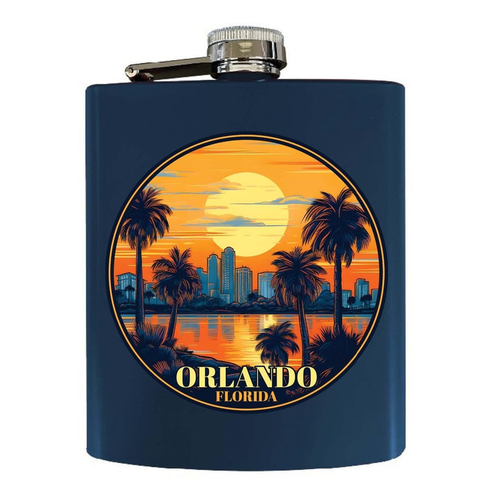 Orlando Florida B Souvenir 7 oz Steel Flask Matte Finish Image 1