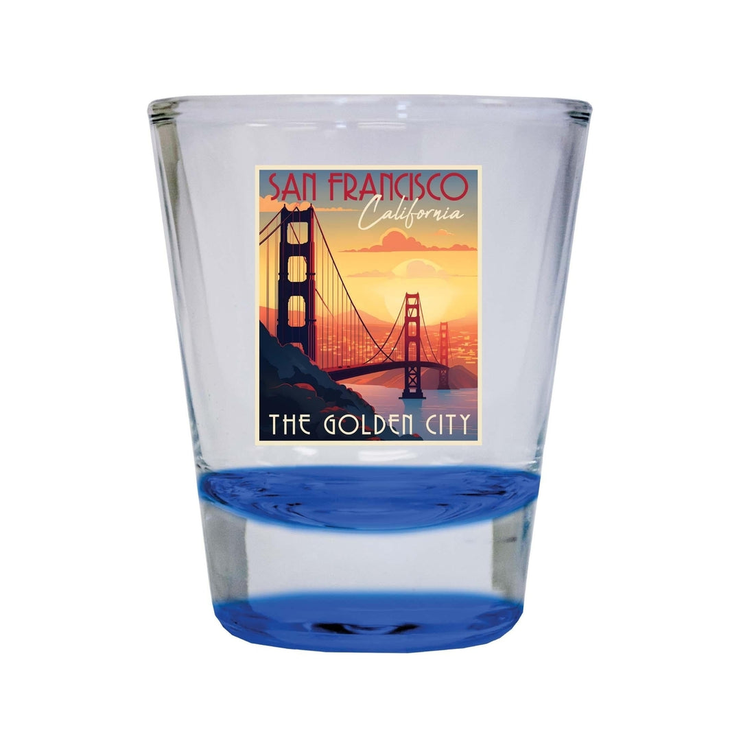 San Francisco California B Souvenir 1.5 Ounce Shot Glass Round Image 2