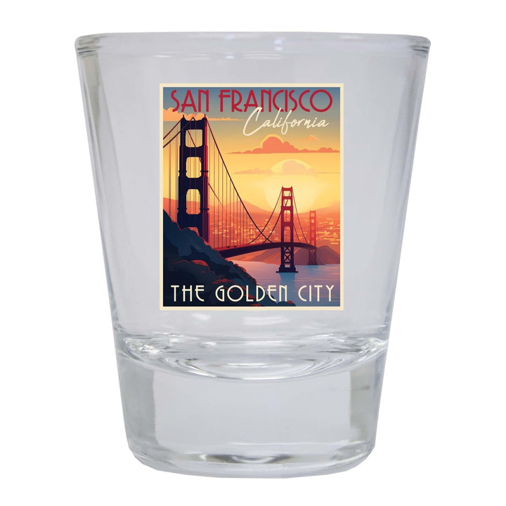 San Francisco California B Souvenir 1.5 Ounce Shot Glass Round Image 3