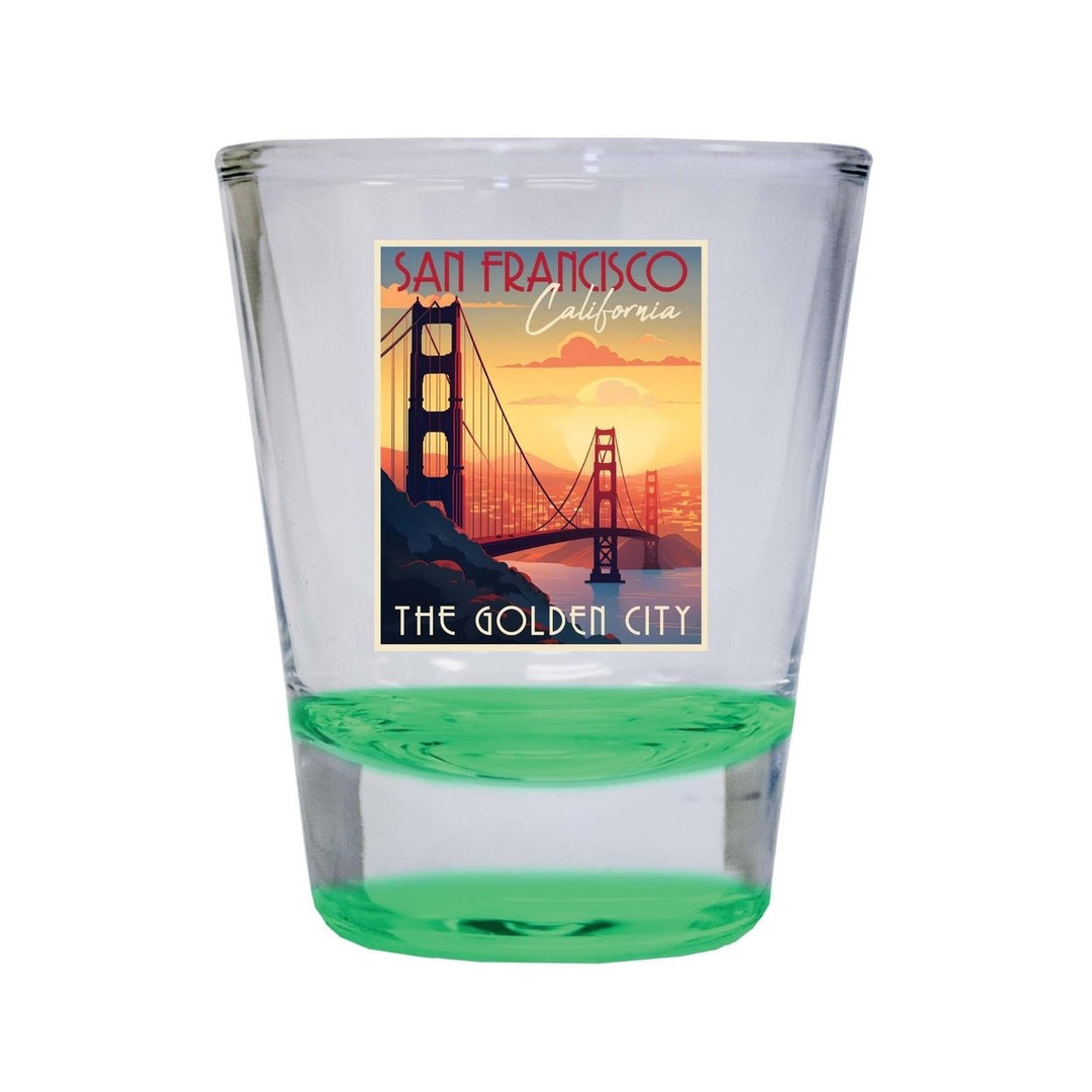 San Francisco California B Souvenir 1.5 Ounce Shot Glass Round Image 4