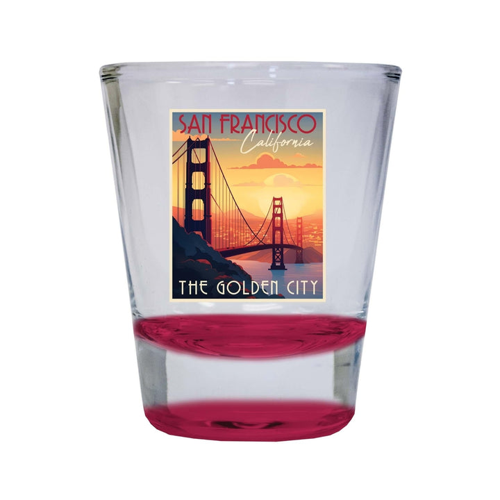 San Francisco California B Souvenir 1.5 Ounce Shot Glass Round Image 4