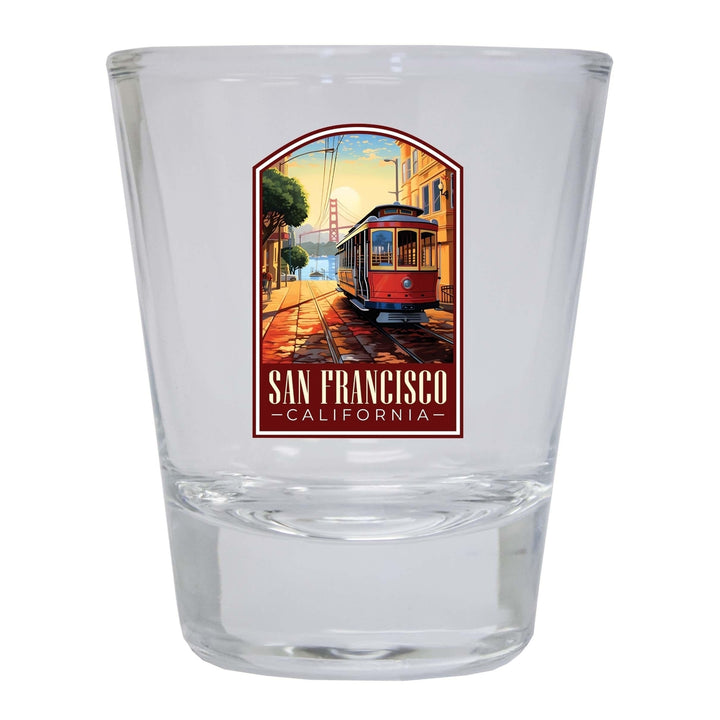 San Francisco California C Souvenir 1.5 Ounce Shot Glass Round Image 3