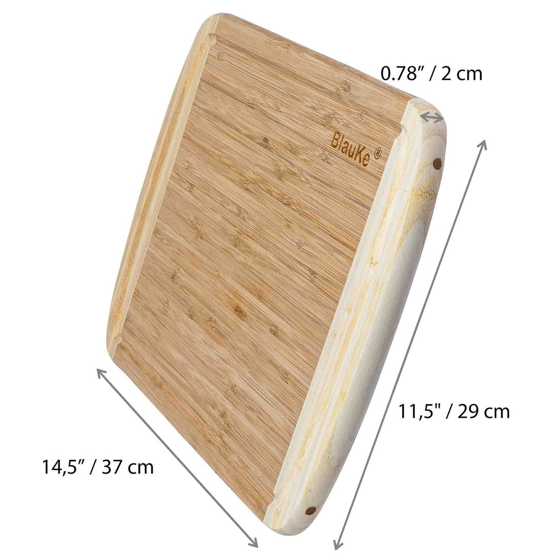 Large Wood Cutting Board for Kitchen 14x11 inch - Bamboo Chopping Board with Juice Groove - Wooden Serving Tray Image 3