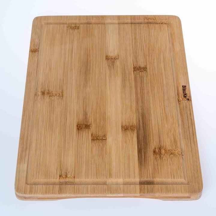 Bamboo Cutting Board 15x10 inch Double Sided Serving Tray with Juice Groove Handles Image 8