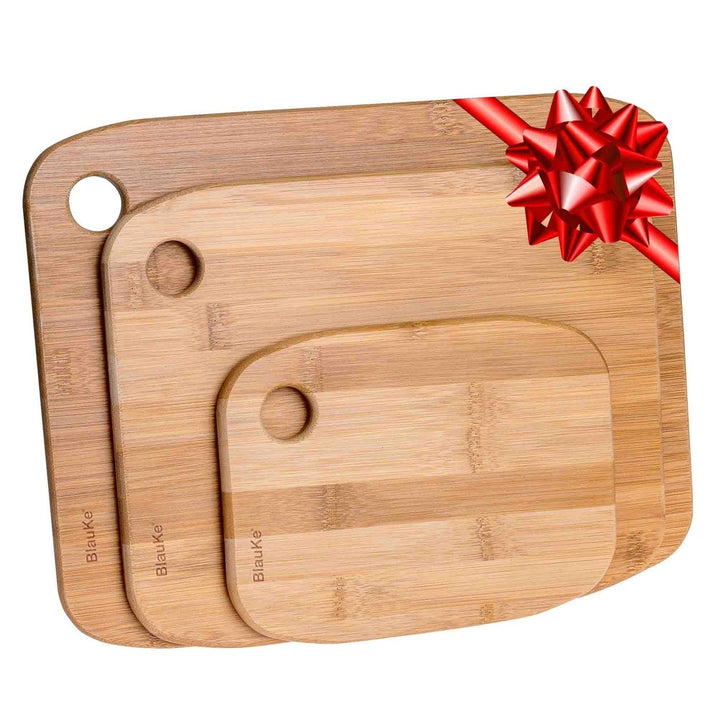 Bamboo Cutting Board Set of 3 Kitchen Wood Chopping Boards Sustainable Material Image 1