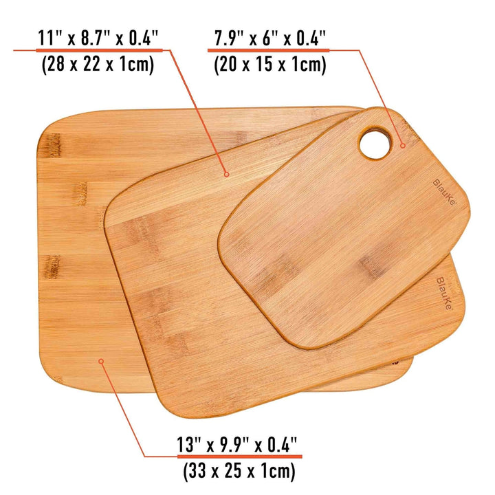 Wooden Cutting Boards for Kitchen - Bamboo Chopping Board Set of 3 Image 3