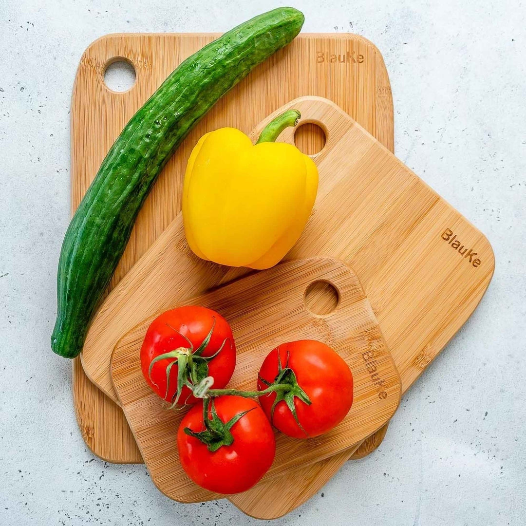 Wooden Cutting Boards for Kitchen - Bamboo Chopping Board Set of 3 Image 4