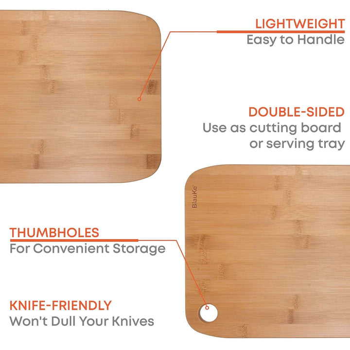 Wooden Cutting Boards for Kitchen - Bamboo Chopping Board Set of 3 Image 7